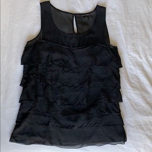 Club Monaco Tiered Ruffled Silk Top